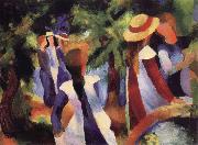 August Macke Girls Amongst Trees oil painting artist